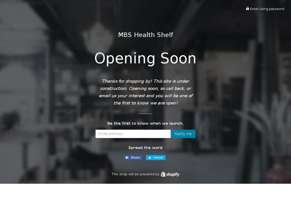 mbshealthshelf.com — Shopify storefront screenshot