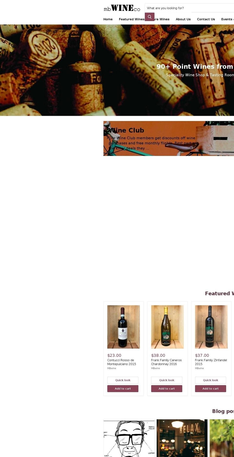mbwineco.com shopify website screenshot