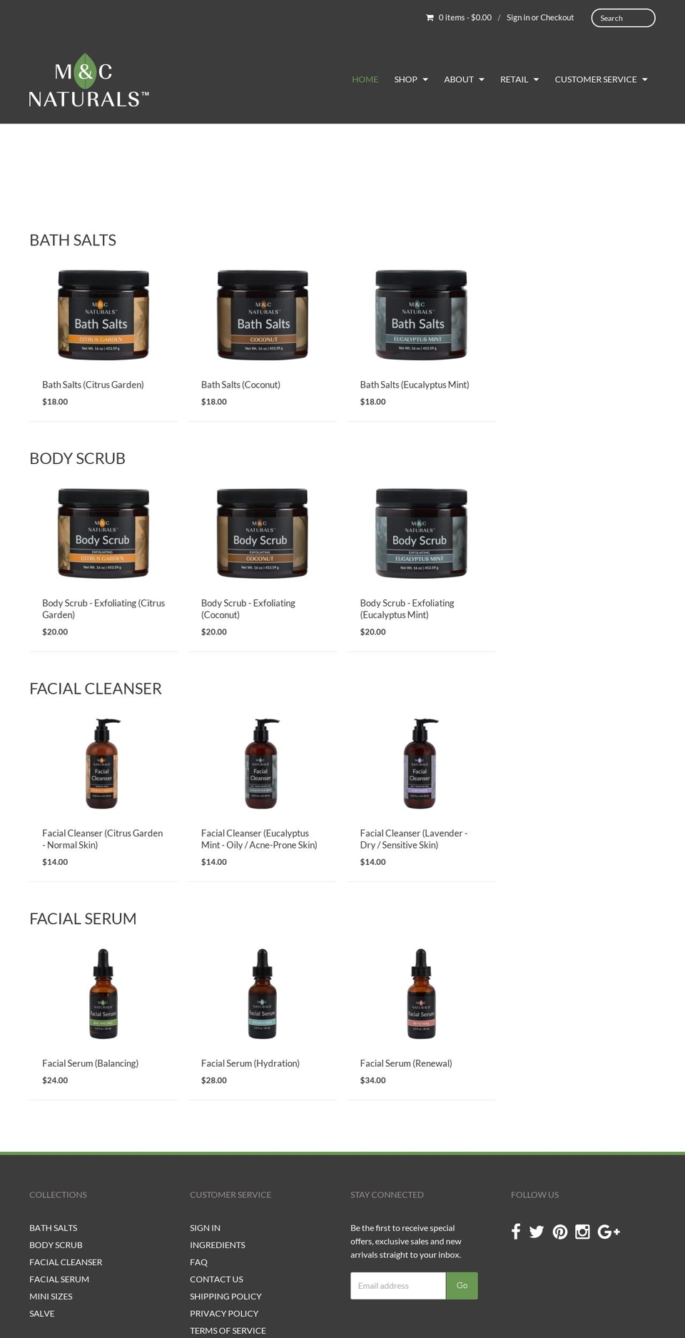mc-naturals.com shopify website screenshot
