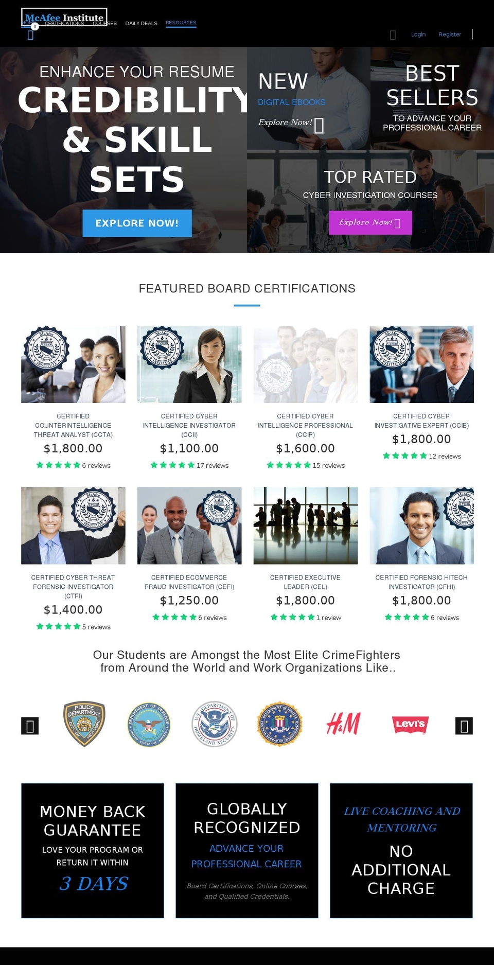 McAfee V20 Shopify theme site example mcafeeinstitute.com