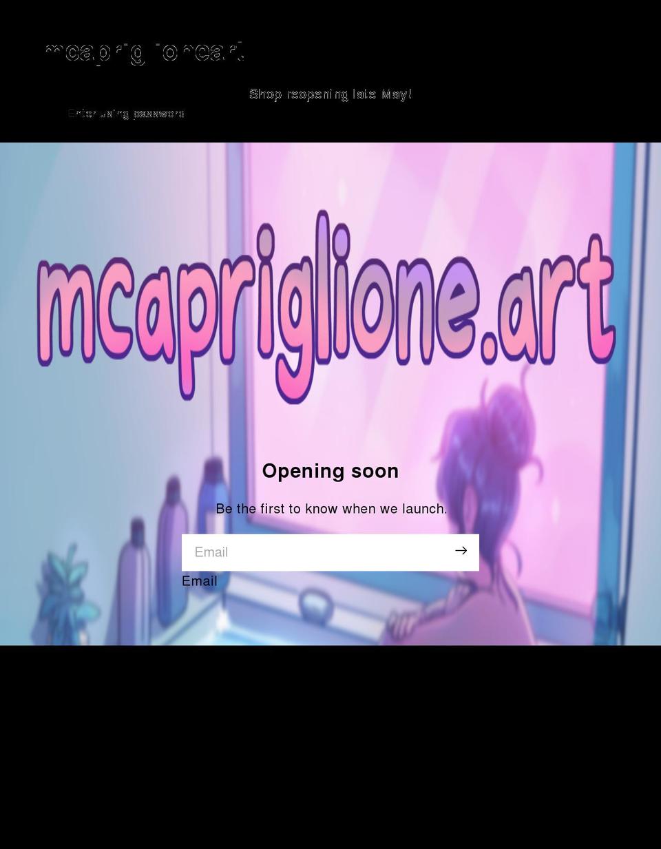 mcapriglione.art shopify website screenshot