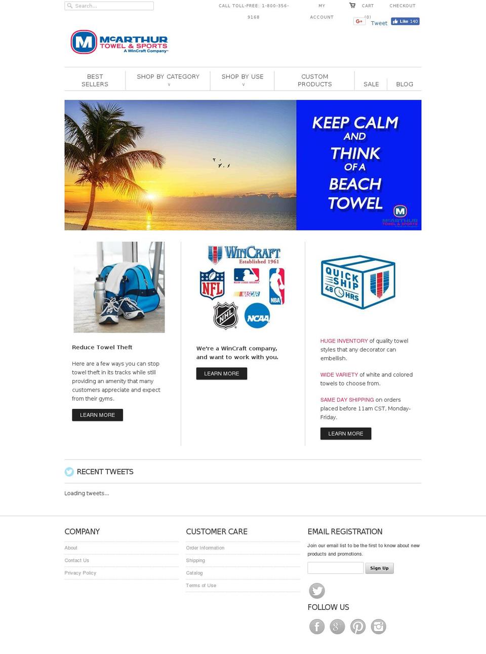 mcarthur-towels.com — Shopify storefront screenshot