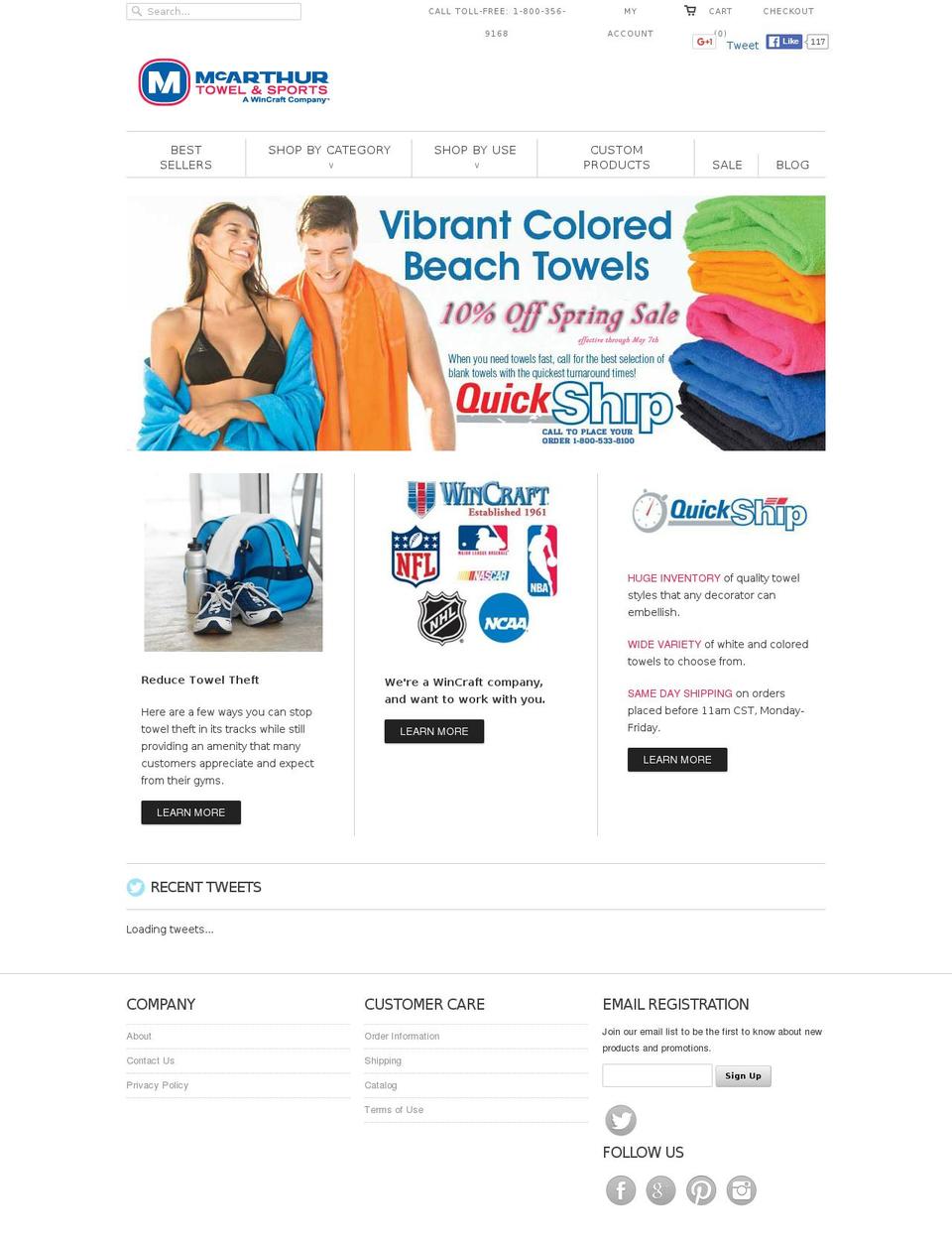 mcarthurpromotions.com shopify website screenshot
