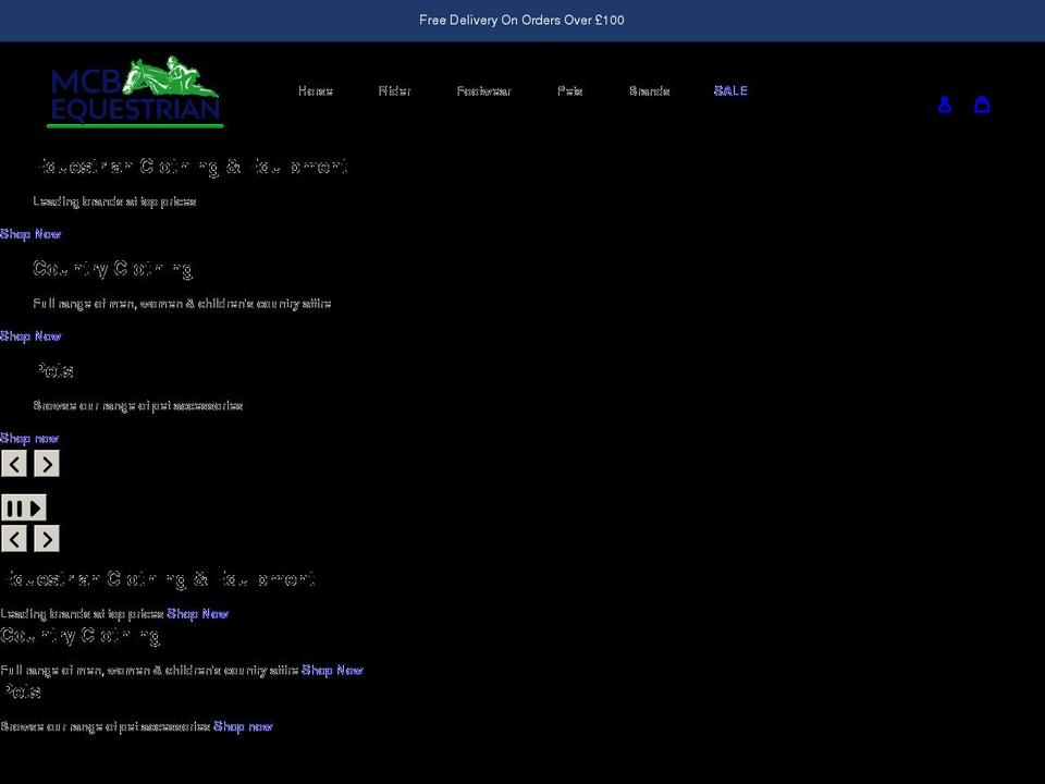mcbequestrian.com shopify website screenshot