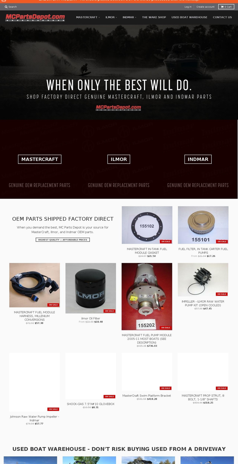 mcboatparts.com — Shopify storefront screenshot