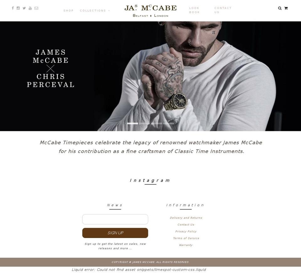 JAMES Shopify theme site example mccabewatches.com