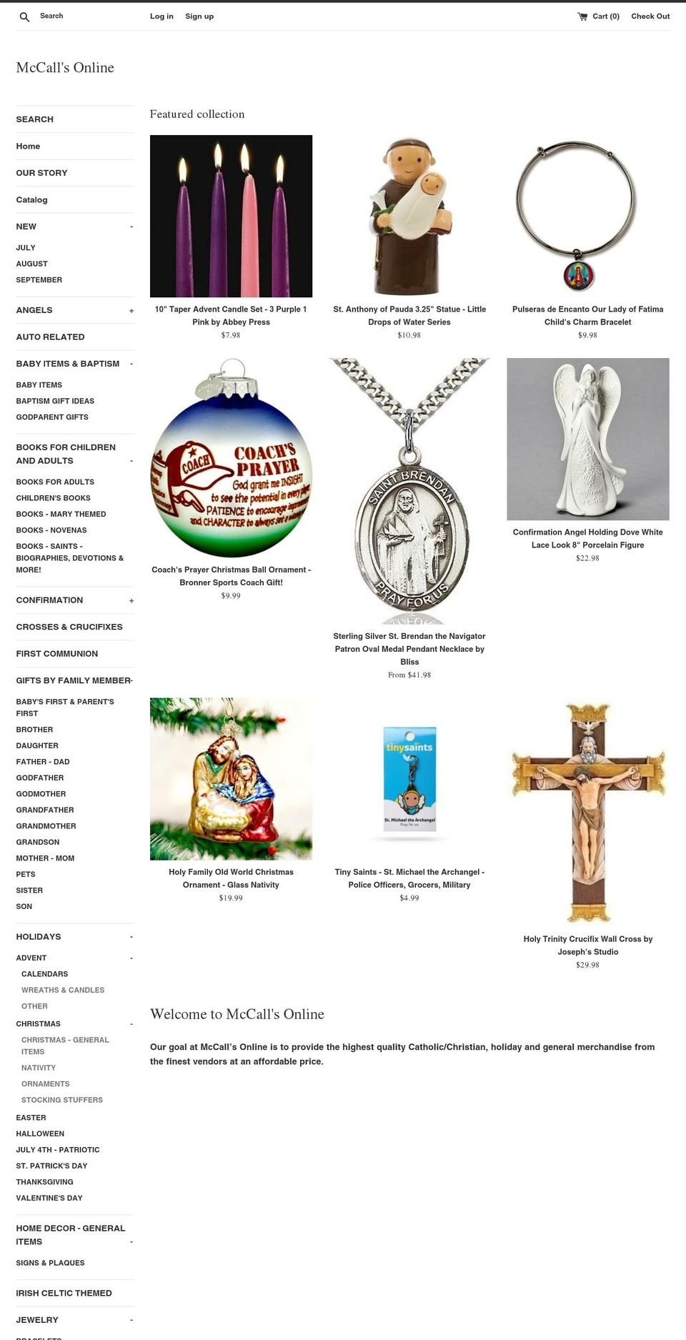 mccallsonline.com — Shopify storefront screenshot