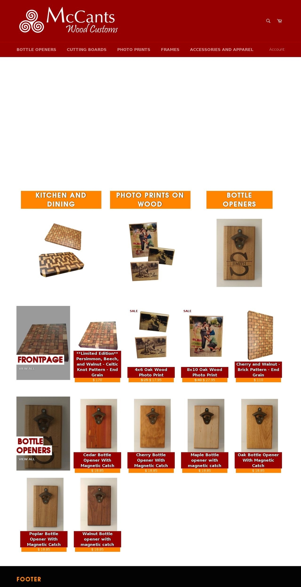 mccantswoodcustoms.com shopify website screenshot