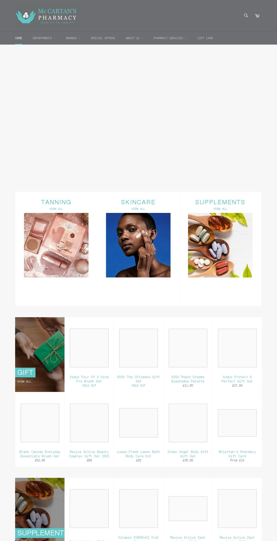 mccartanspharmacy.co.uk shopify website screenshot