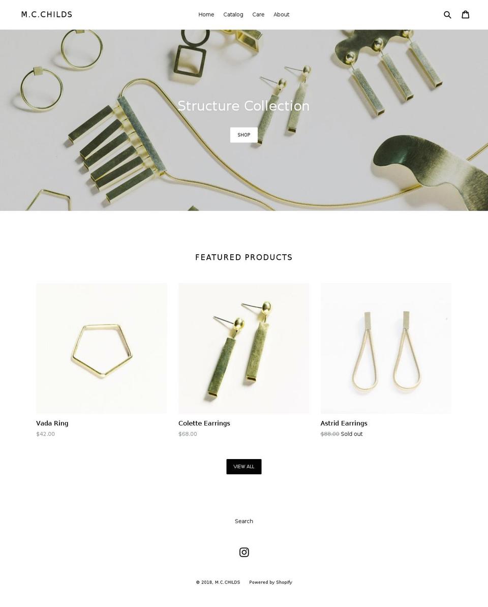 mcchilds.com — Shopify storefront screenshot