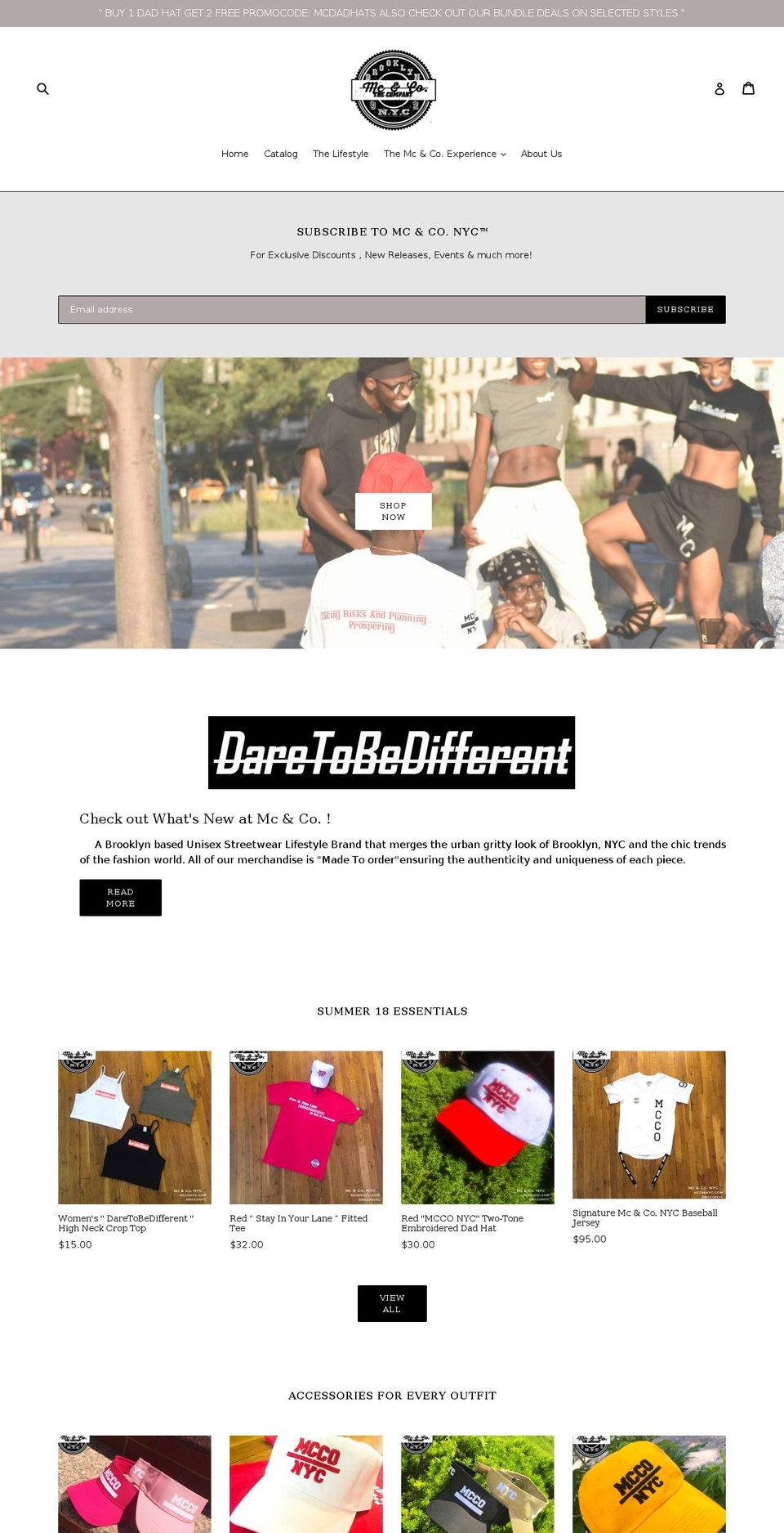 mcconyc.com shopify website screenshot