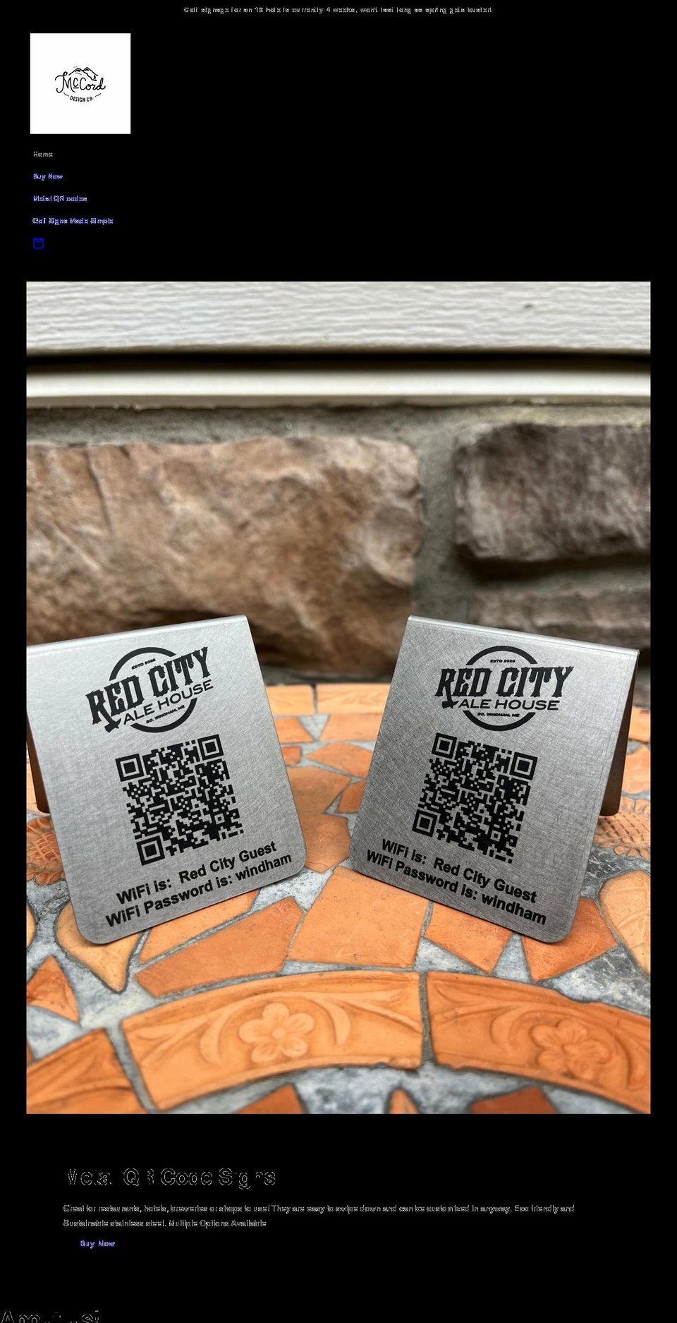 mccorddesignco.com shopify website screenshot