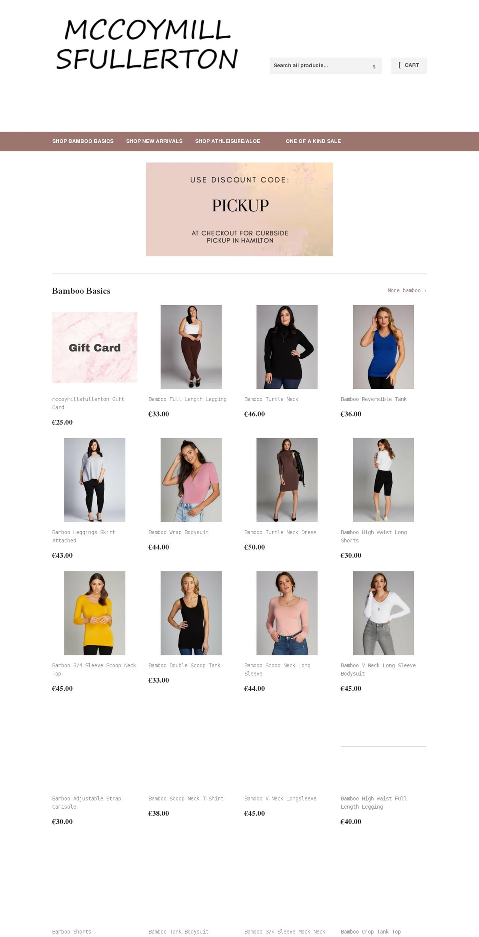 mccoymillsfullerton.com shopify website screenshot