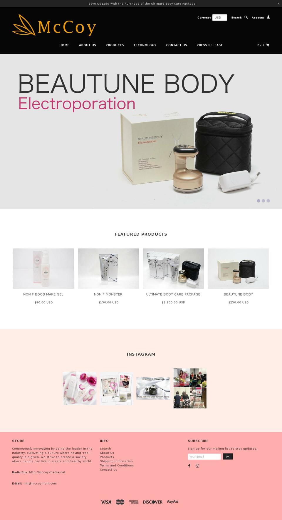 mccoynonf.com — Shopify storefront screenshot