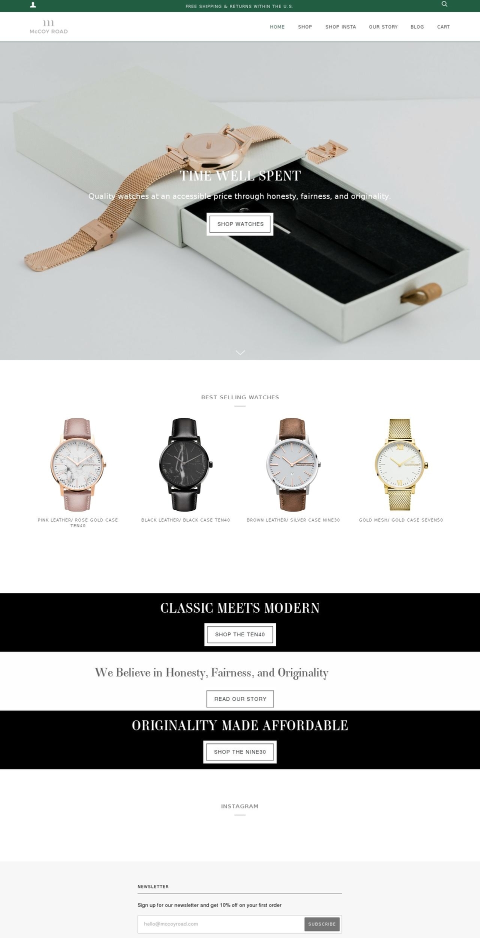 mccoyroad.com shopify website screenshot