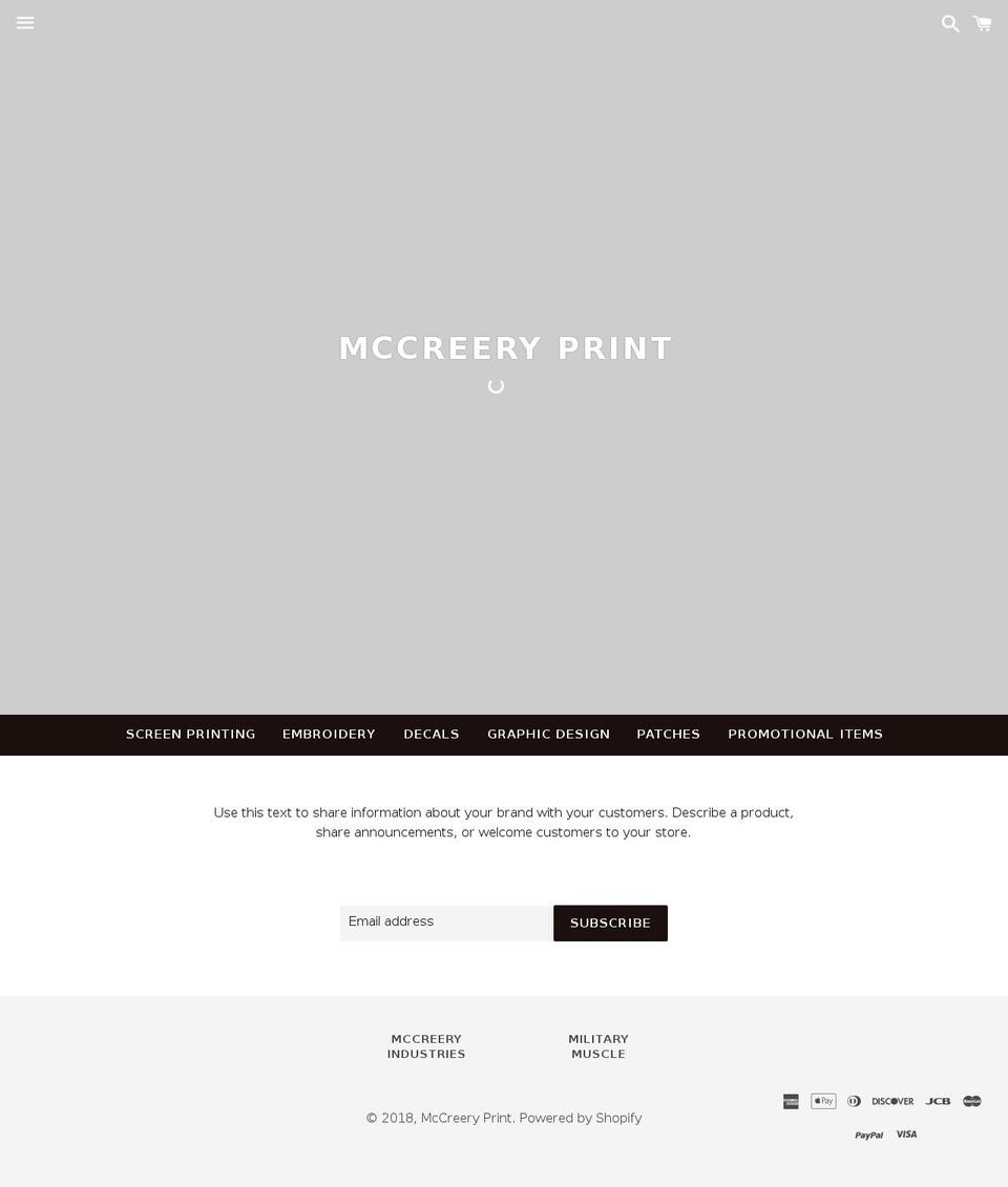 mccreeryprint.com — Shopify storefront screenshot