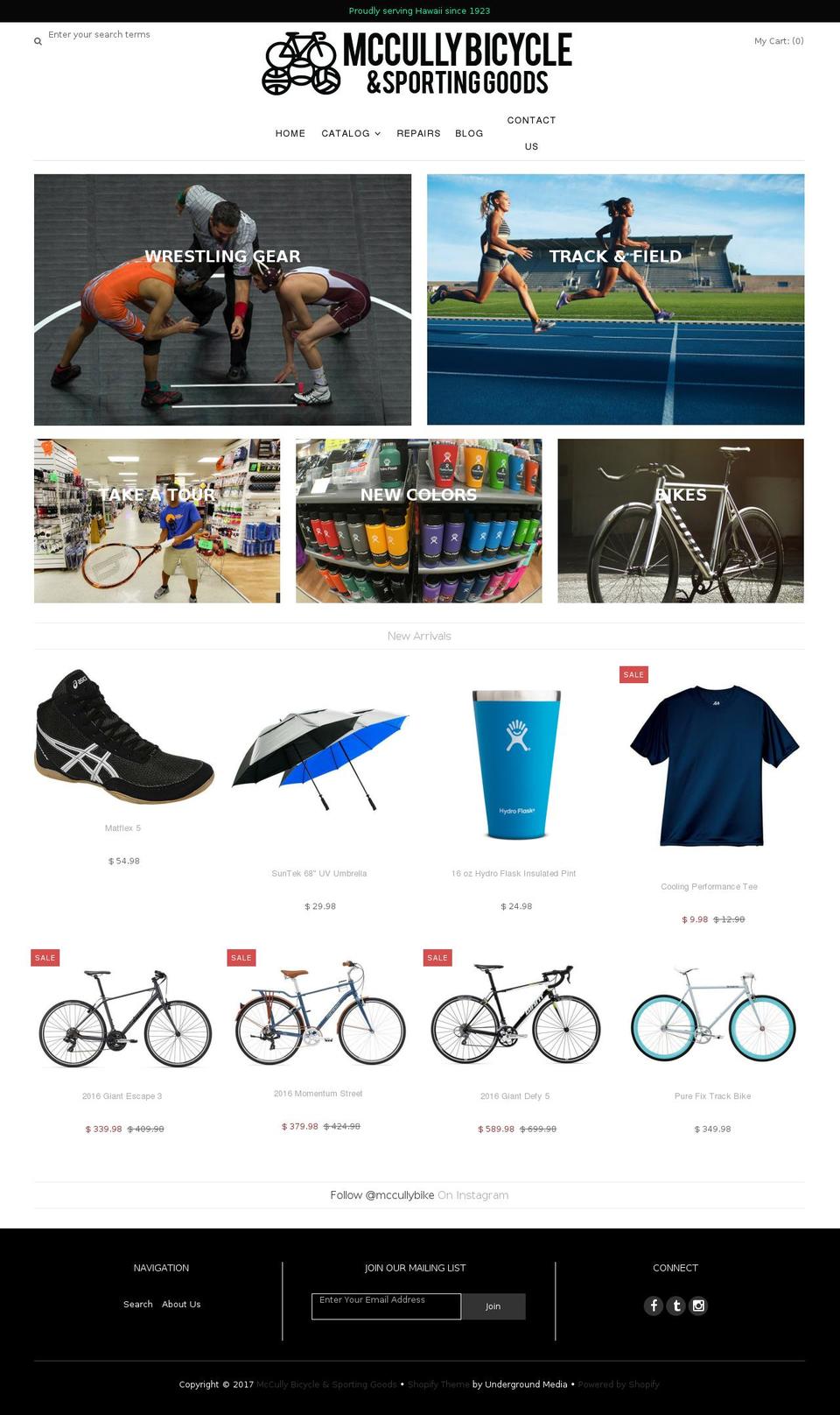 mccullybike.com shopify website screenshot