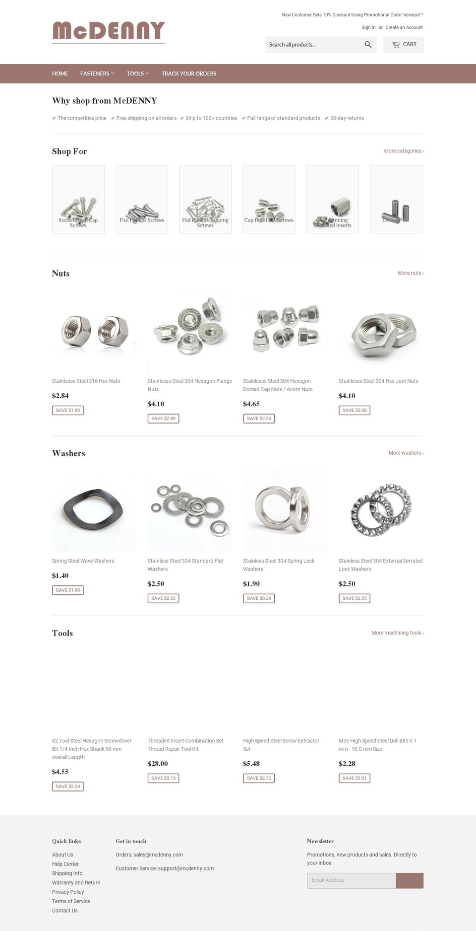 mcdenny.com shopify website screenshot