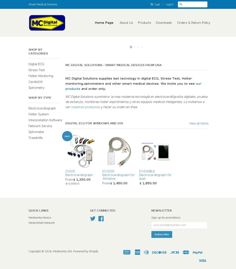 mcdigitalstore.com shopify website screenshot