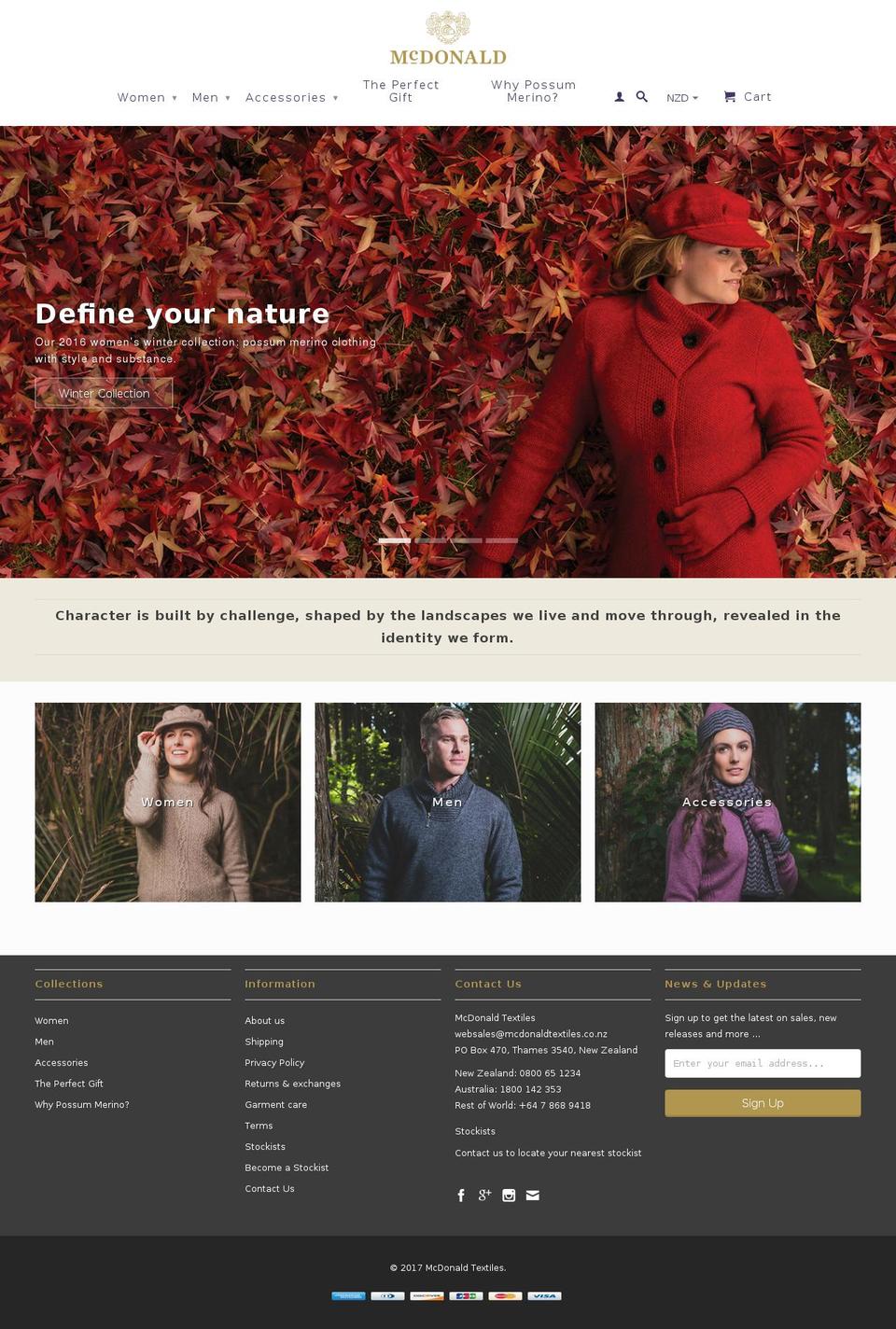 mcdonaldtextiles.com shopify website screenshot