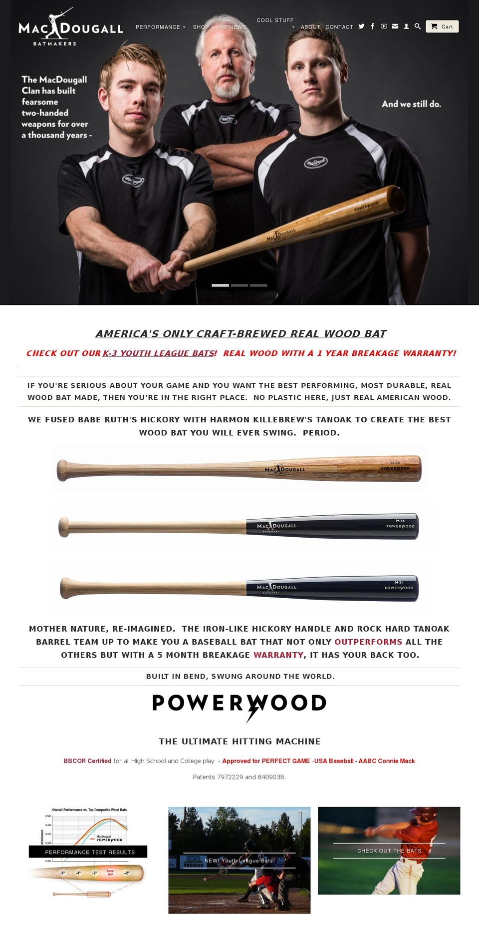 mcdougalbats.com shopify website screenshot