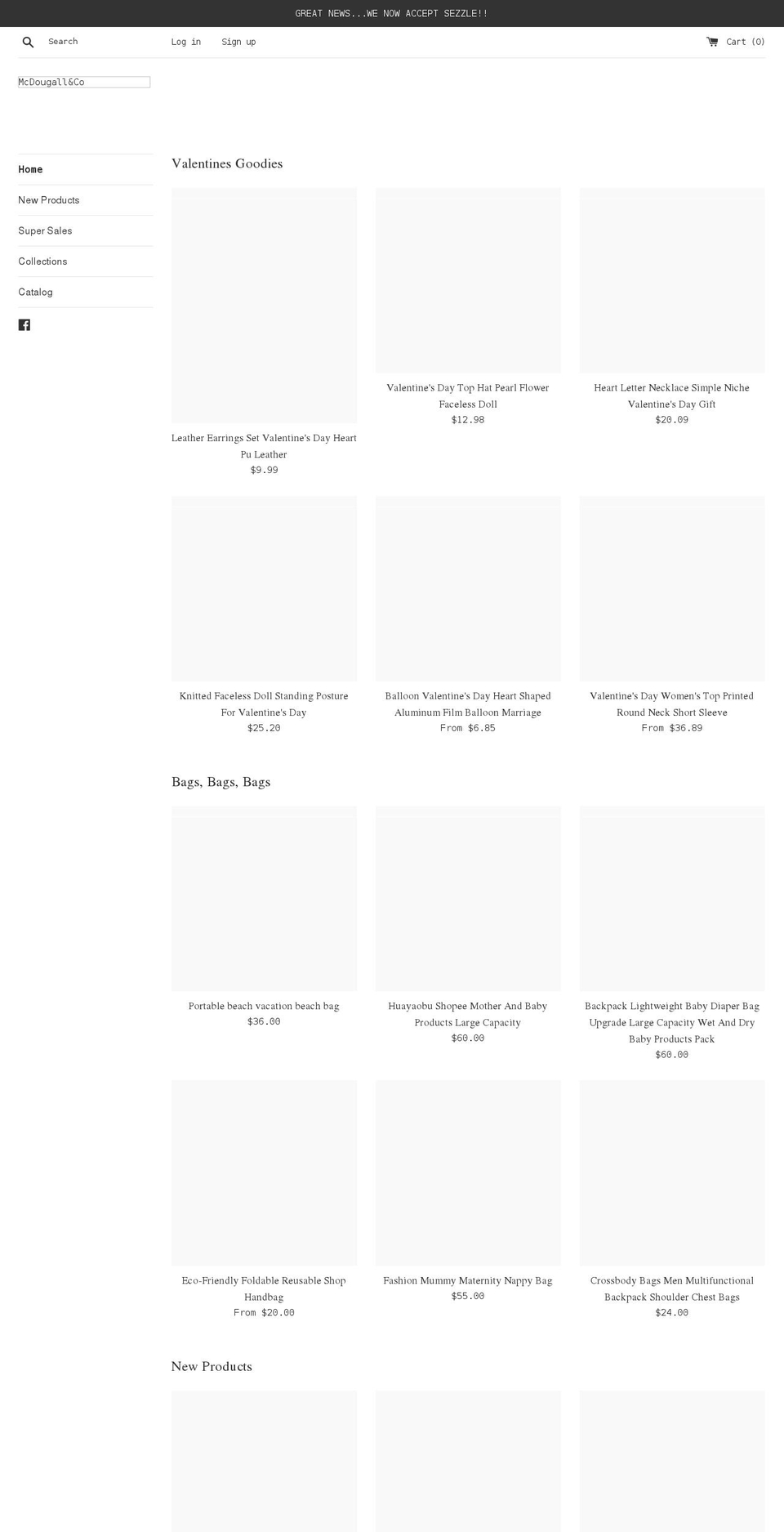 mcdougallmerchants.com shopify website screenshot