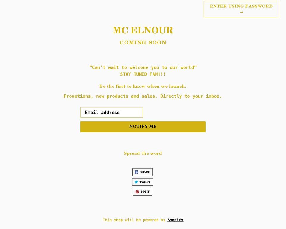 mcelnour.com shopify website screenshot