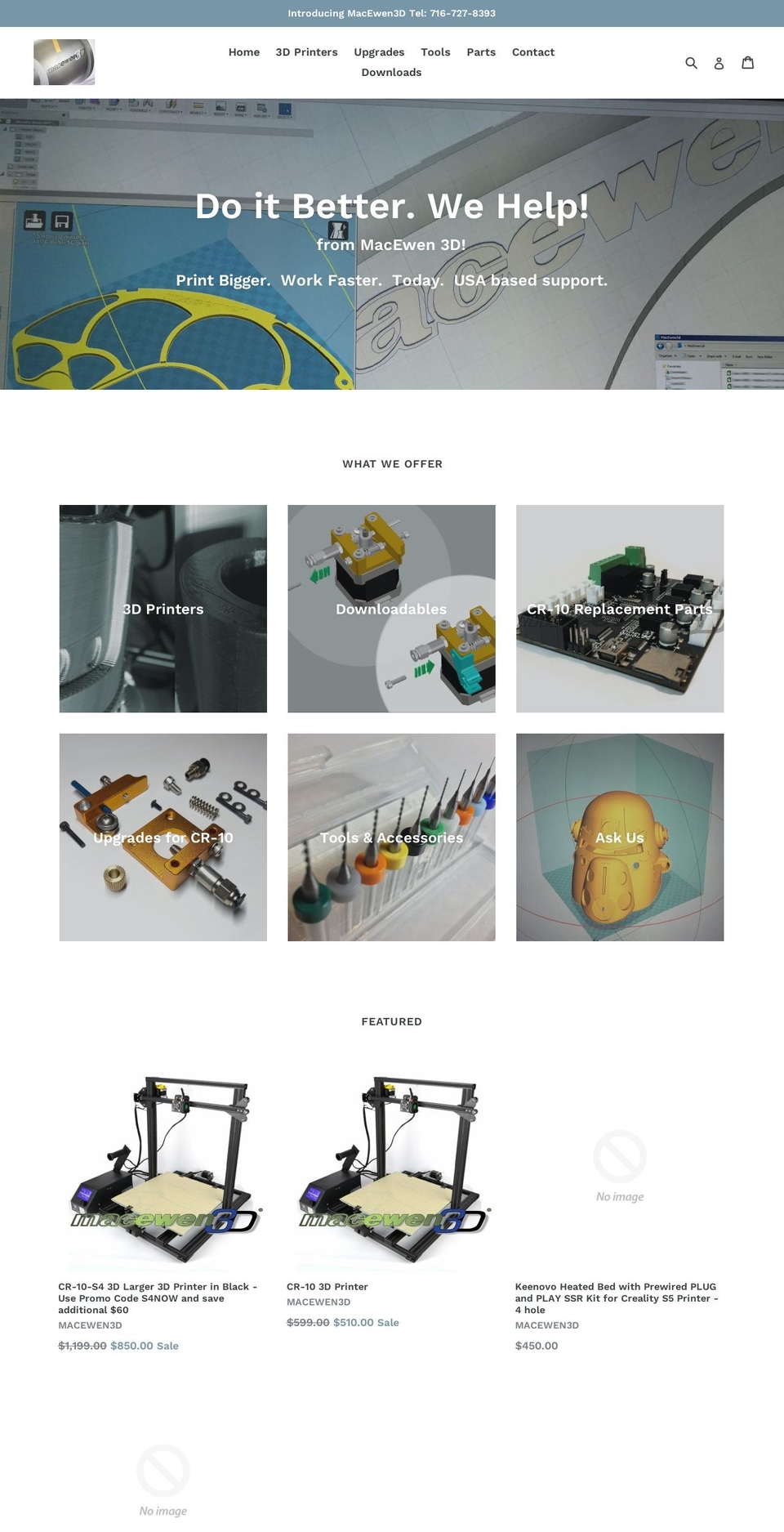 mcewan3d.com — Shopify storefront screenshot