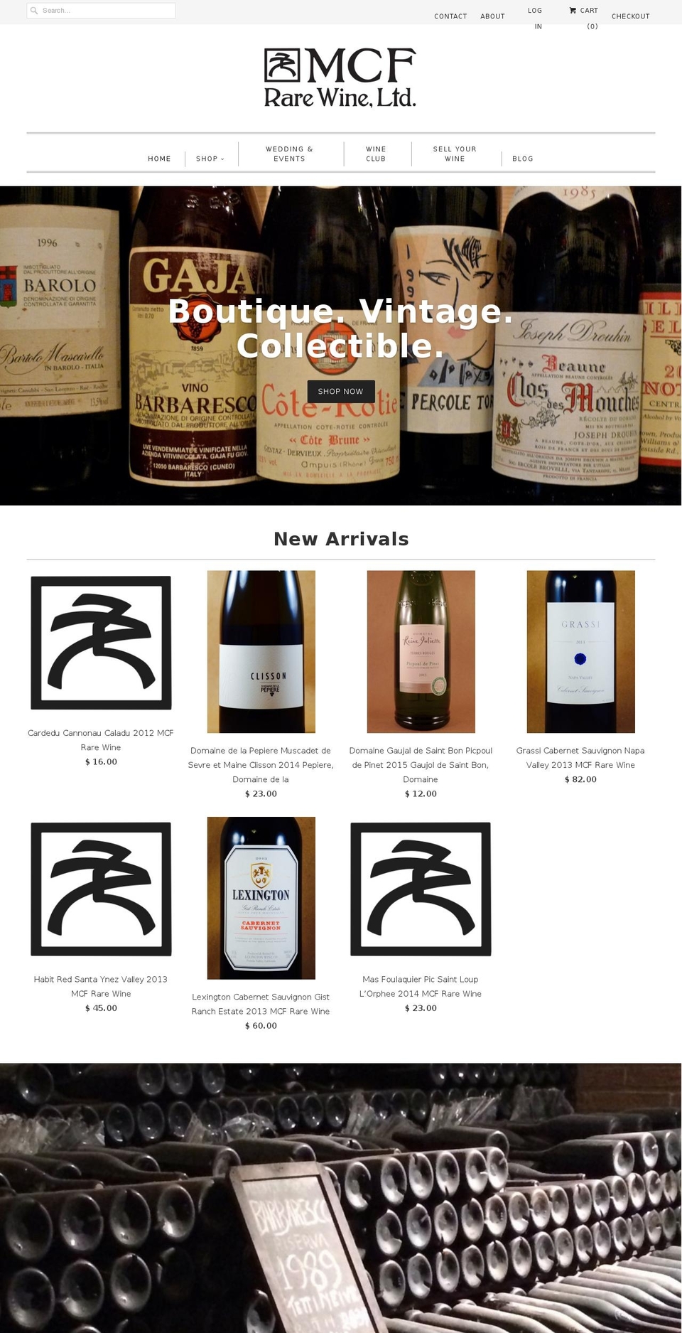 mcf-rarewine.com shopify website screenshot