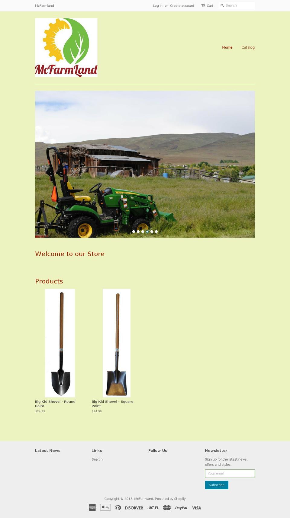 mcfarmland.com — Shopify storefront screenshot