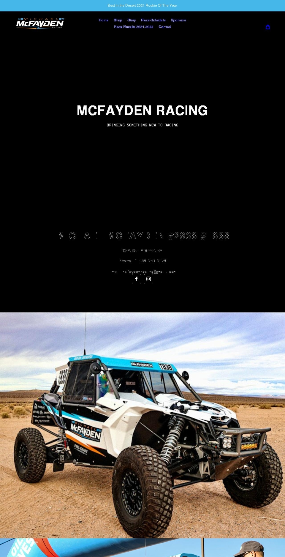 mcfaydenracing.com shopify website screenshot