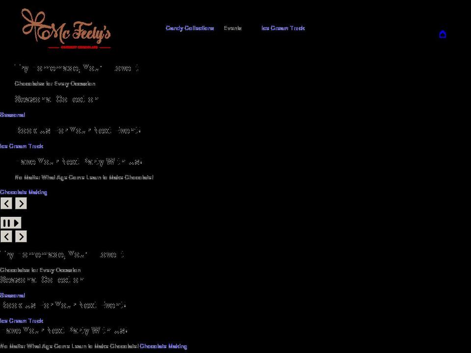 mcfeelysgourmetchocolate.com shopify website screenshot