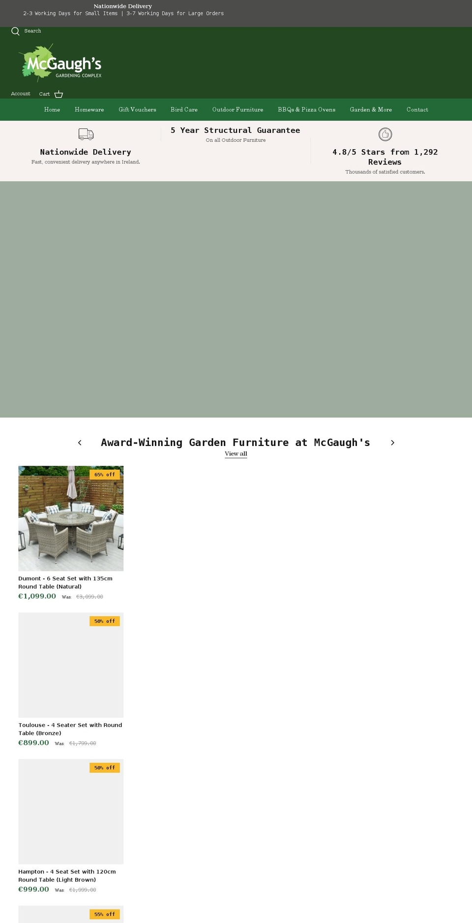 mcgaughs.com shopify website screenshot