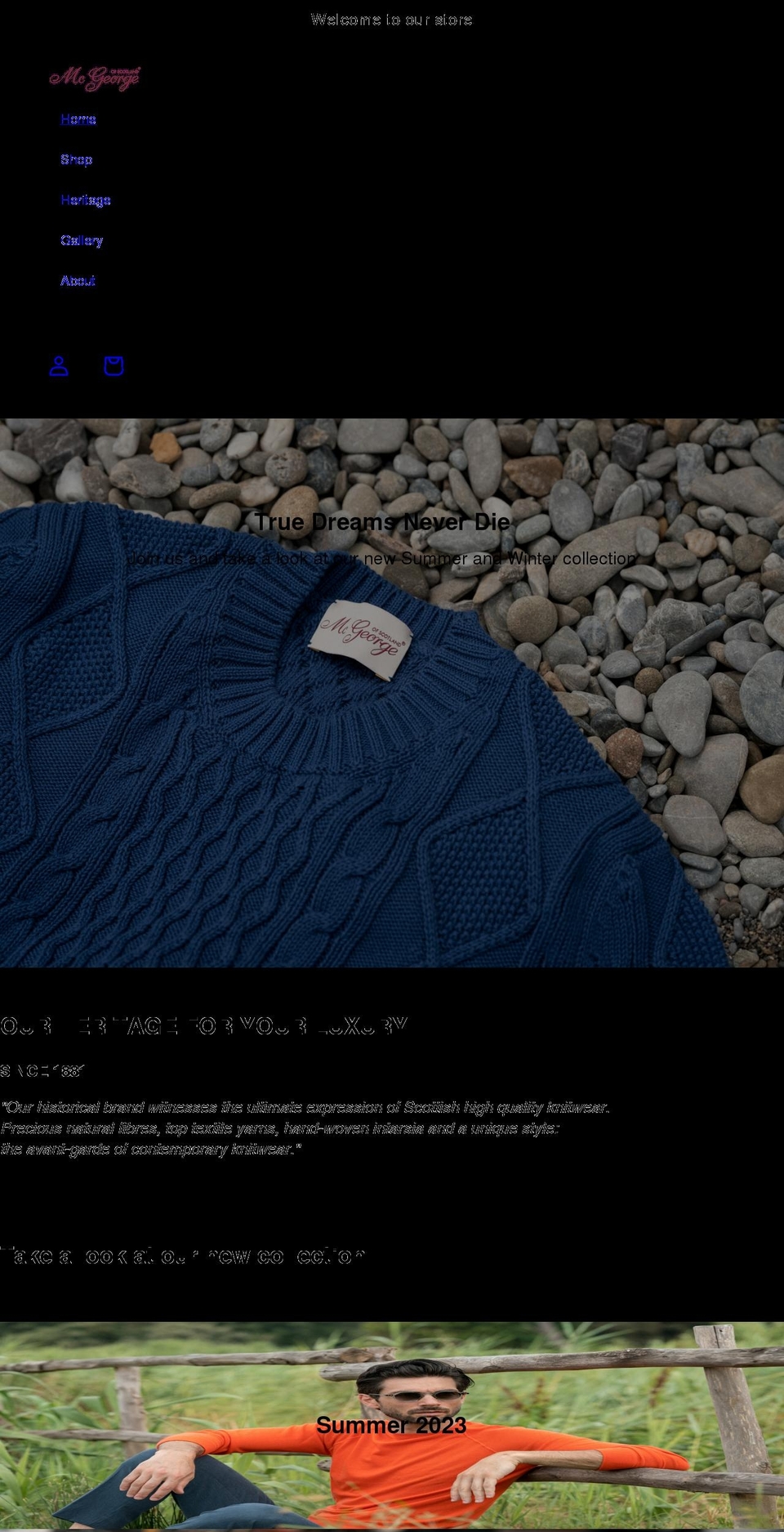 mcgeorgeofscotland.com shopify website screenshot