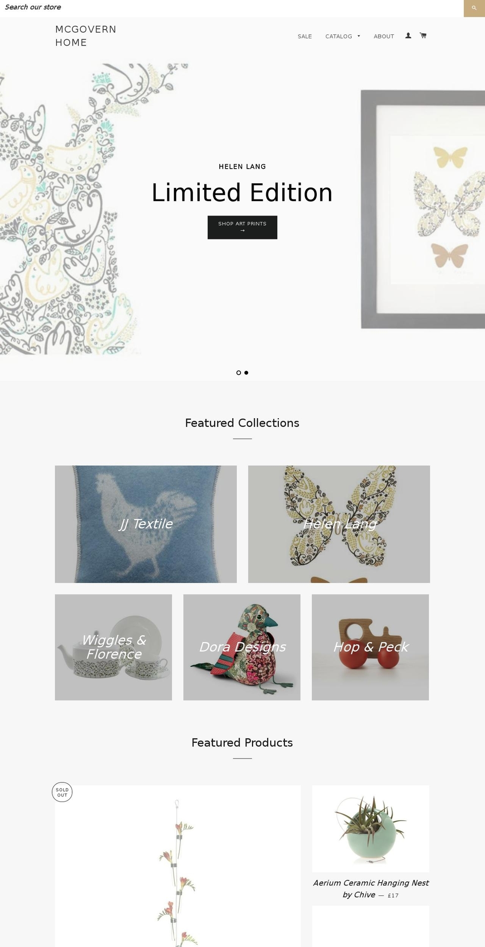 mcgovernhome.com shopify website screenshot