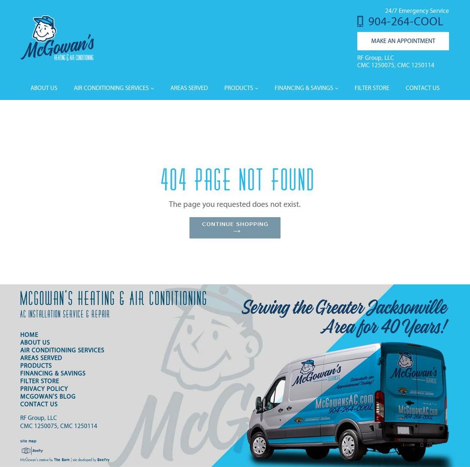 McG Shopify theme site example mcgowansductless.com