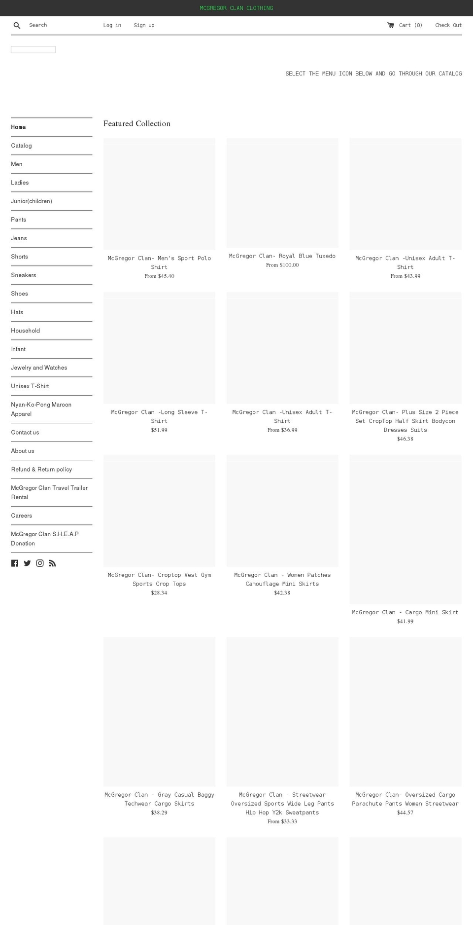 mcgregorclan.com shopify website screenshot