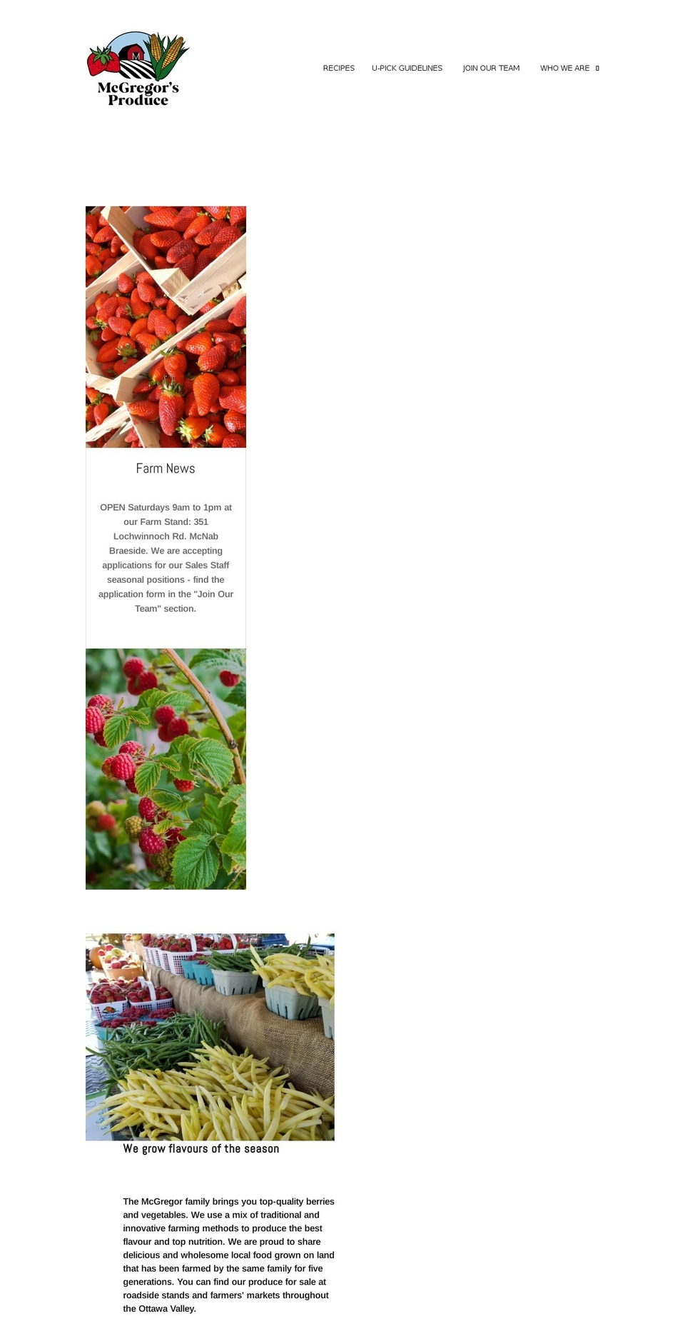 mcgregorsproduce.com shopify website screenshot