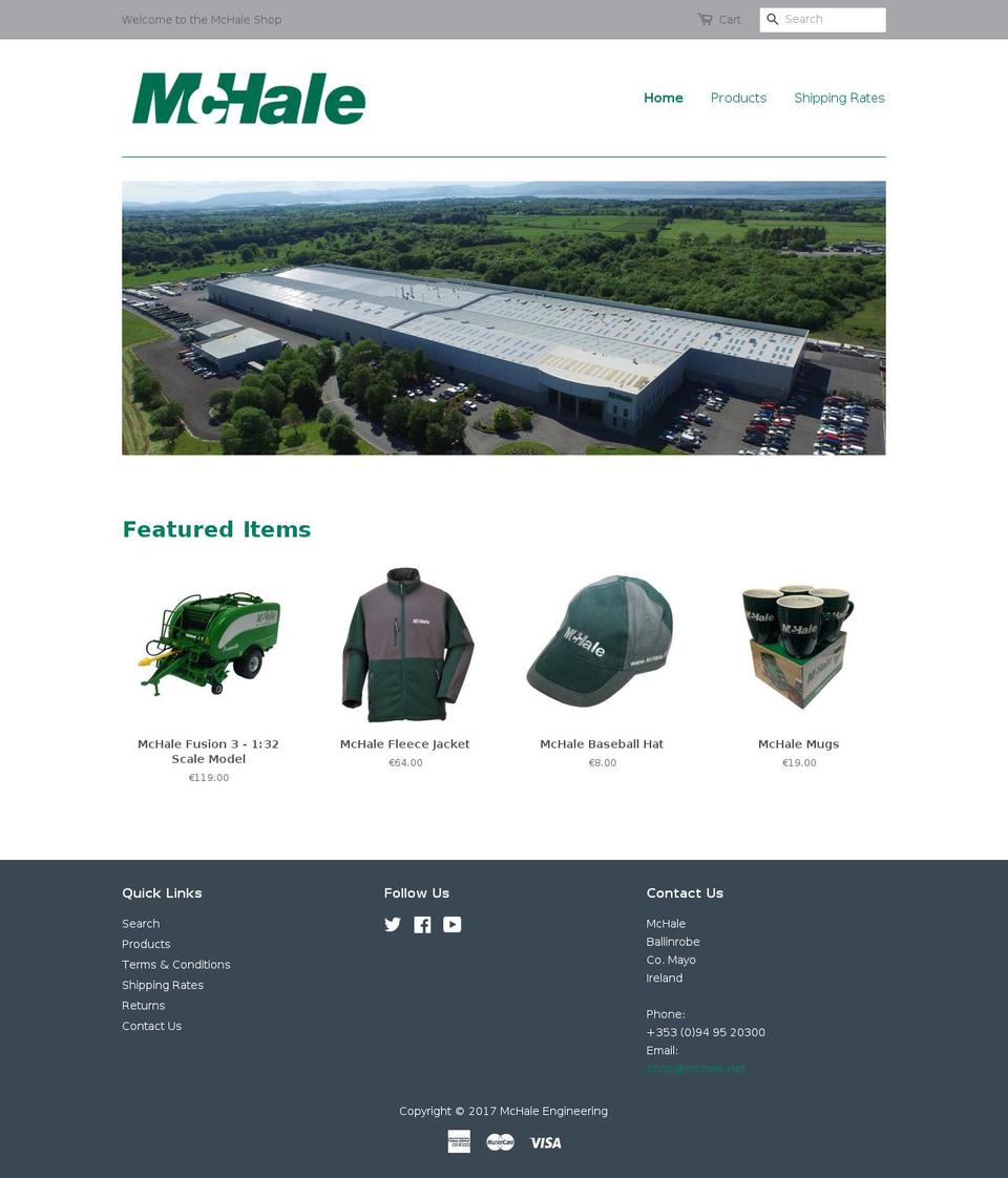 mchale-shop.com shopify website screenshot