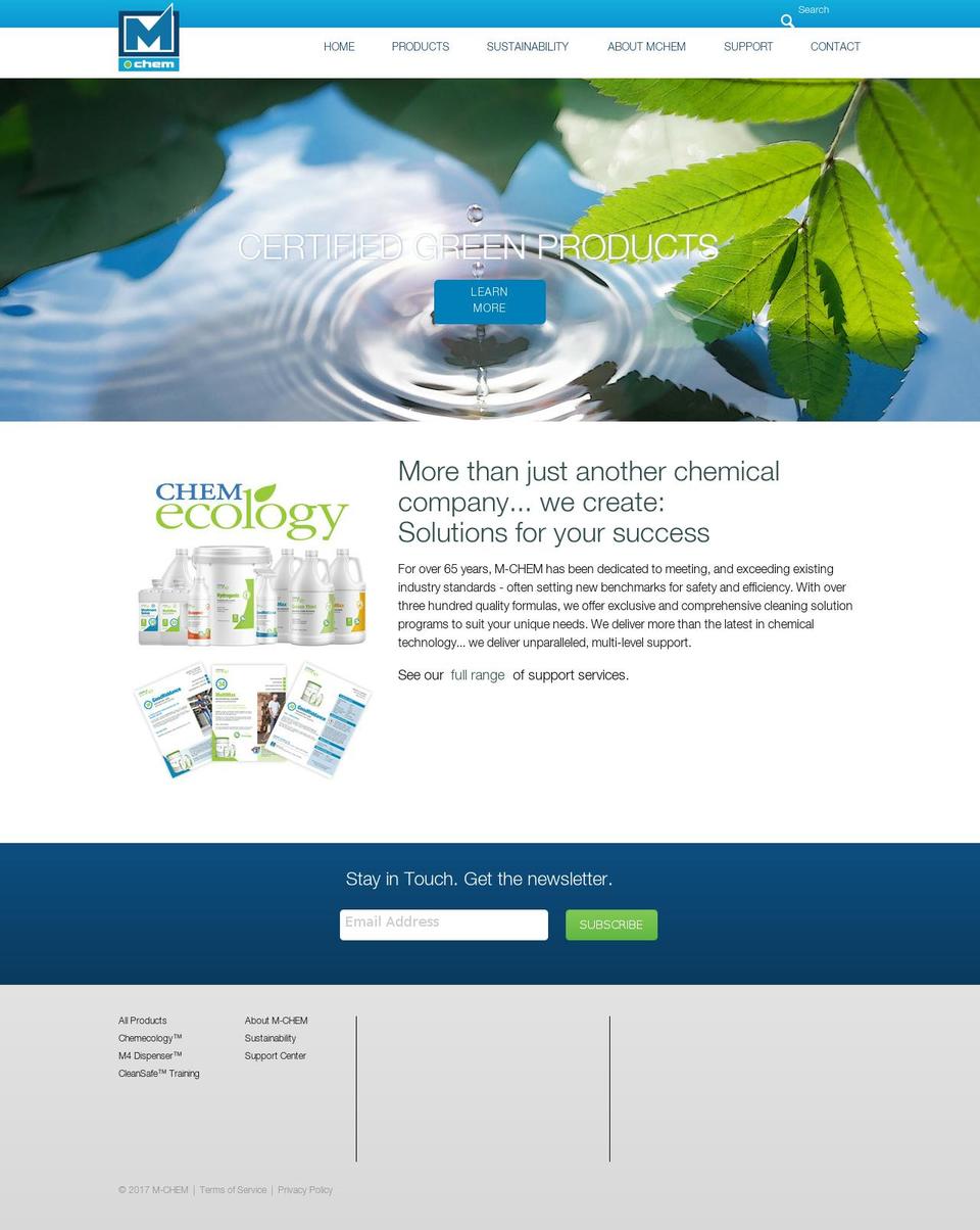 mchem.com shopify website screenshot