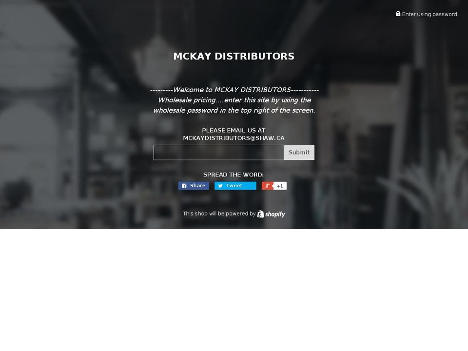 mckaydistributors.com shopify website screenshot
