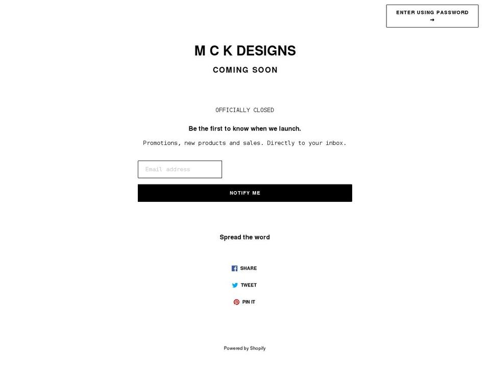 mckdesign.studio shopify website screenshot