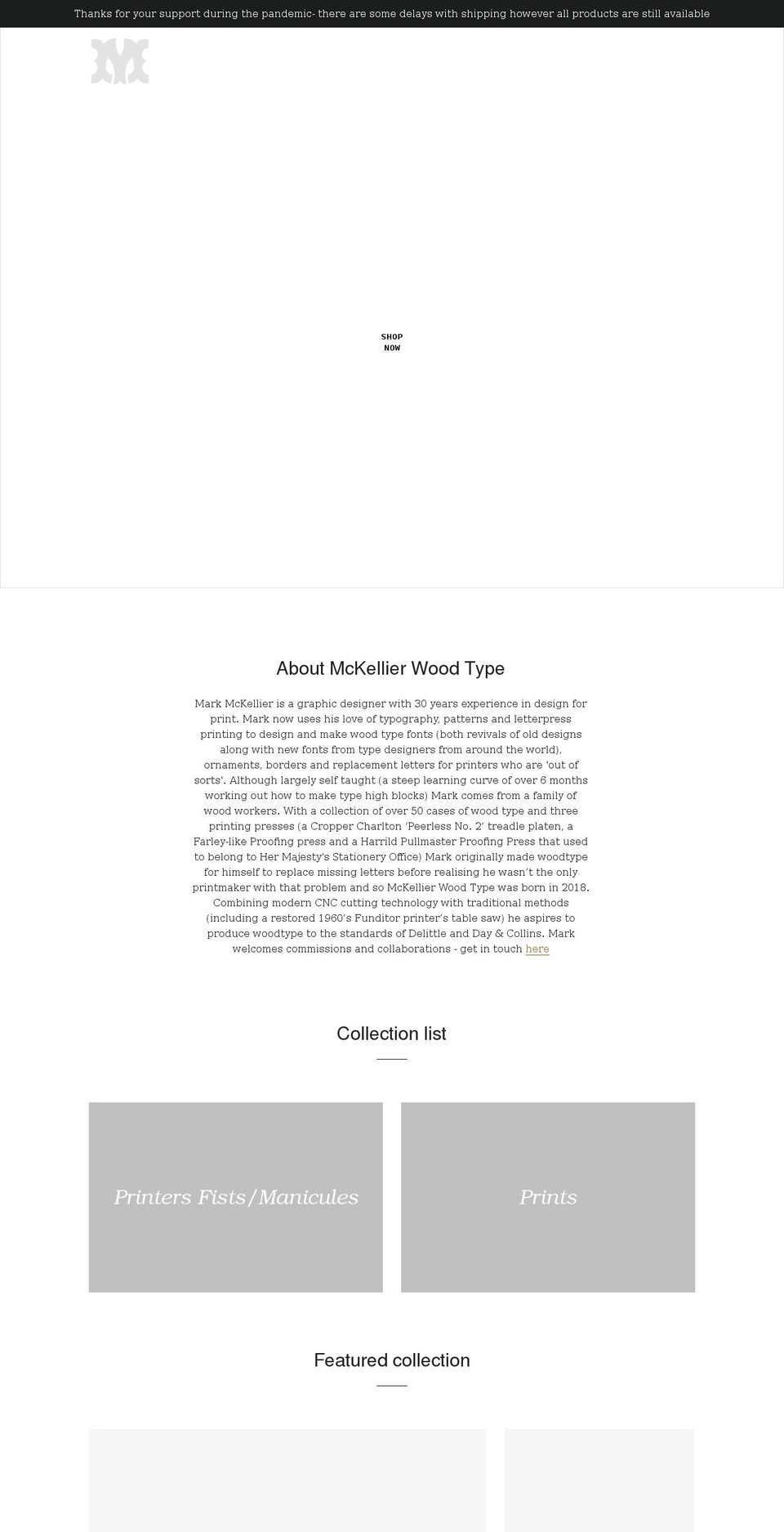 mckellier.com shopify website screenshot