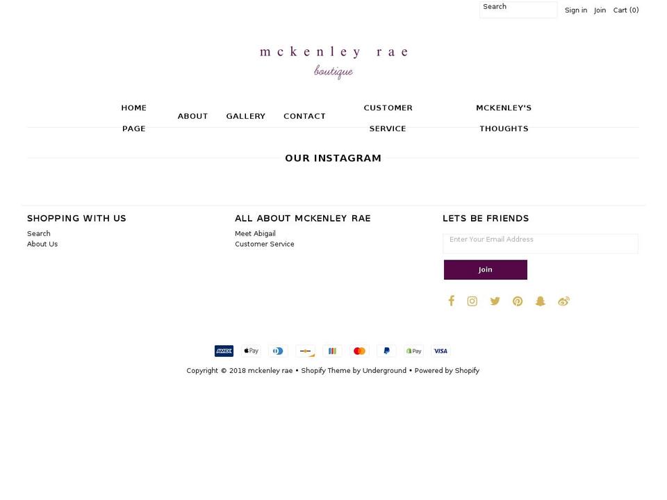 mckenleyrae.com — Shopify storefront screenshot