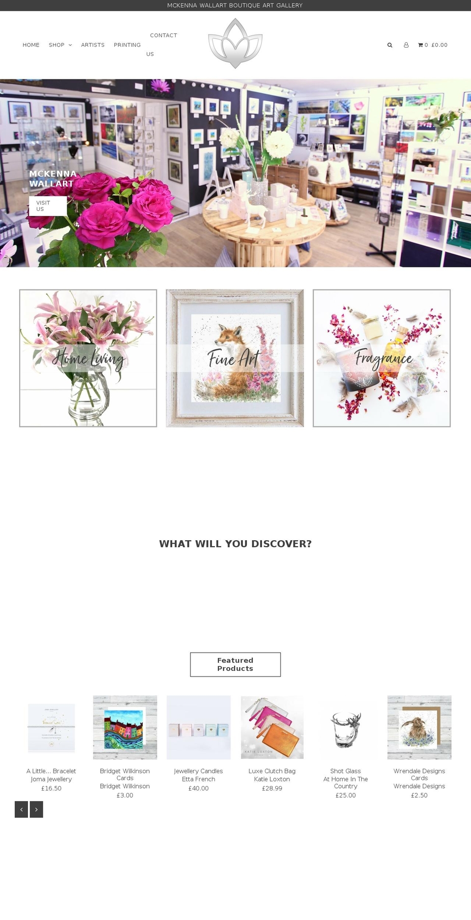 mckennawallart.com — Shopify storefront screenshot