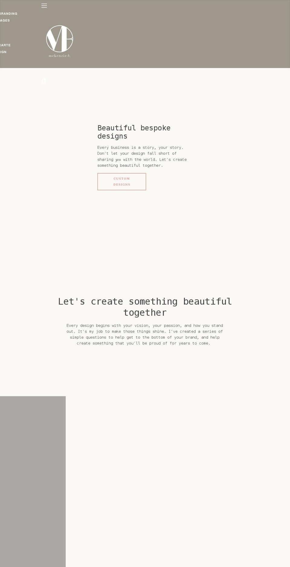 mckenziebdesigns.com shopify website screenshot