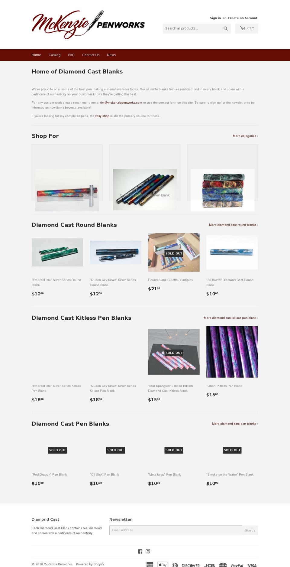 mckenziepenworks.com — Shopify storefront screenshot