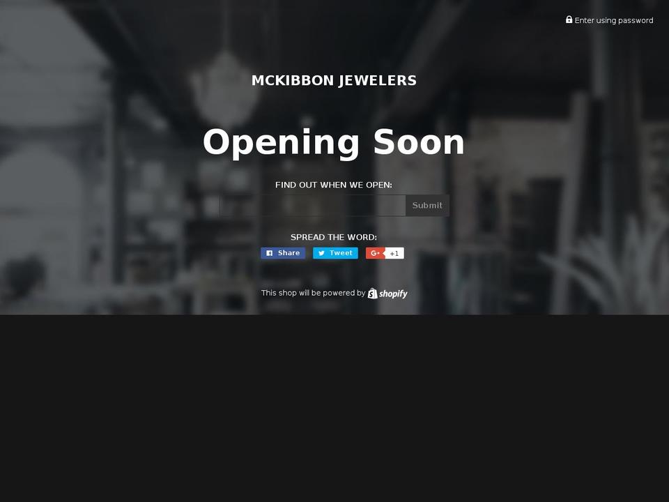 mckibbonjewelers.com shopify website screenshot