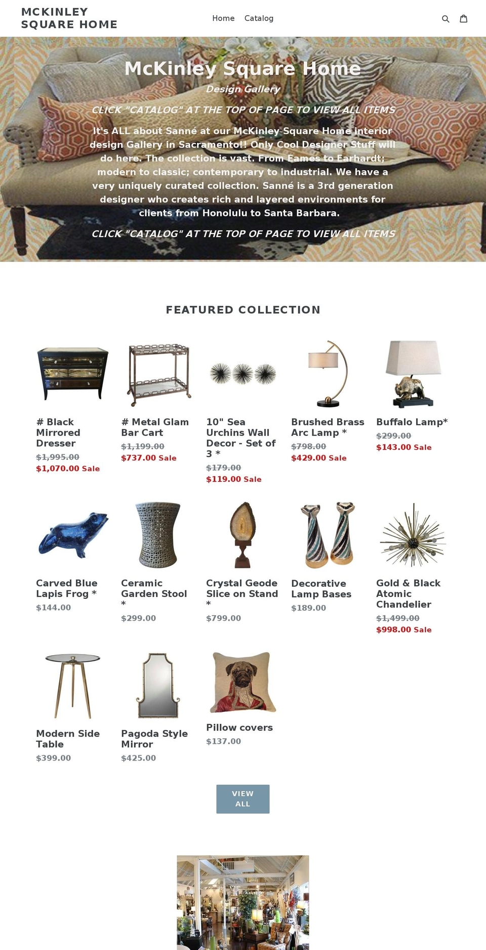 mckinleysquarehome.com — Shopify storefront screenshot