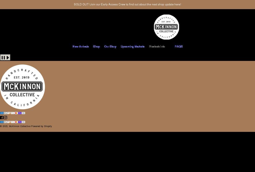 mckinnoncollective.com shopify website screenshot